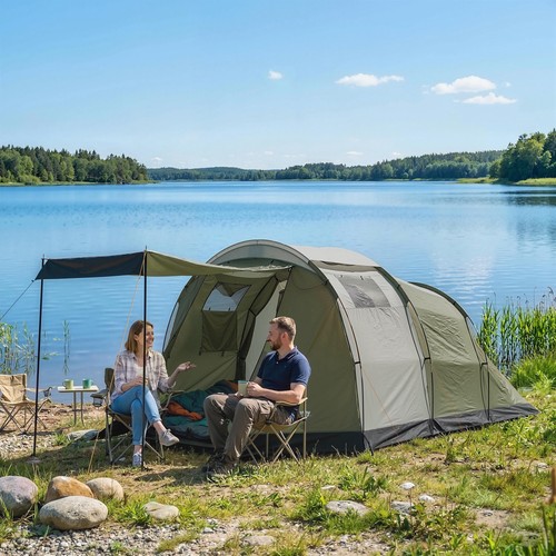 Outsunny campingzelt für - campingzelt, 3-4